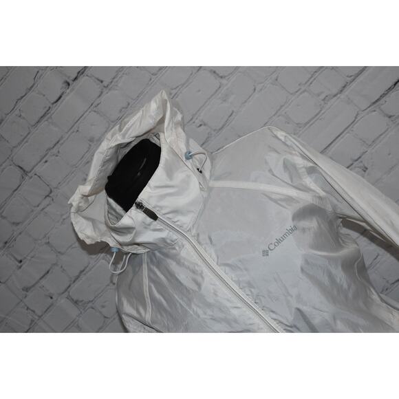 Columbia Rain Jacket Storm Wear Womens Size XL Camping Hiking Full Zip White - Picture 1 of 7